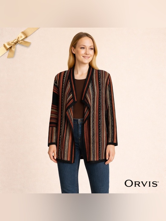 Orvis Sweaters - Orvis Southwestern Aztec Boho Cardigan Wool Blend Sweater Multicolor Medium